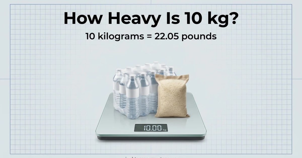 How heavy is 10 kg - 10 kilograms equals 22.05 pounds
