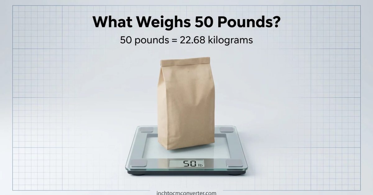 What weighs 50 pounds - 50 lb equals 22.68 kg