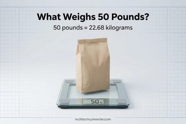 What weighs 50 pounds - 50 lb equals 22.68 kg