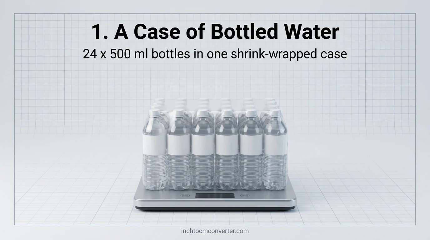 A case of 24 bottled water bottles