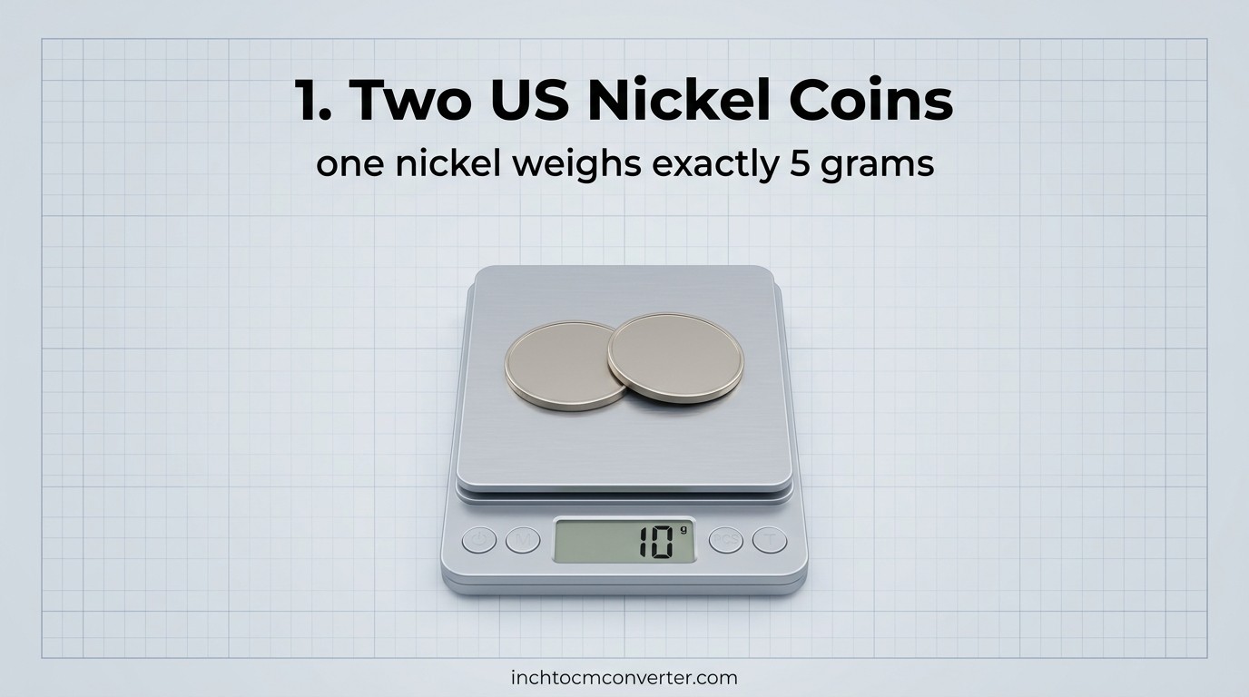 Two nickel coins weigh 10 grams