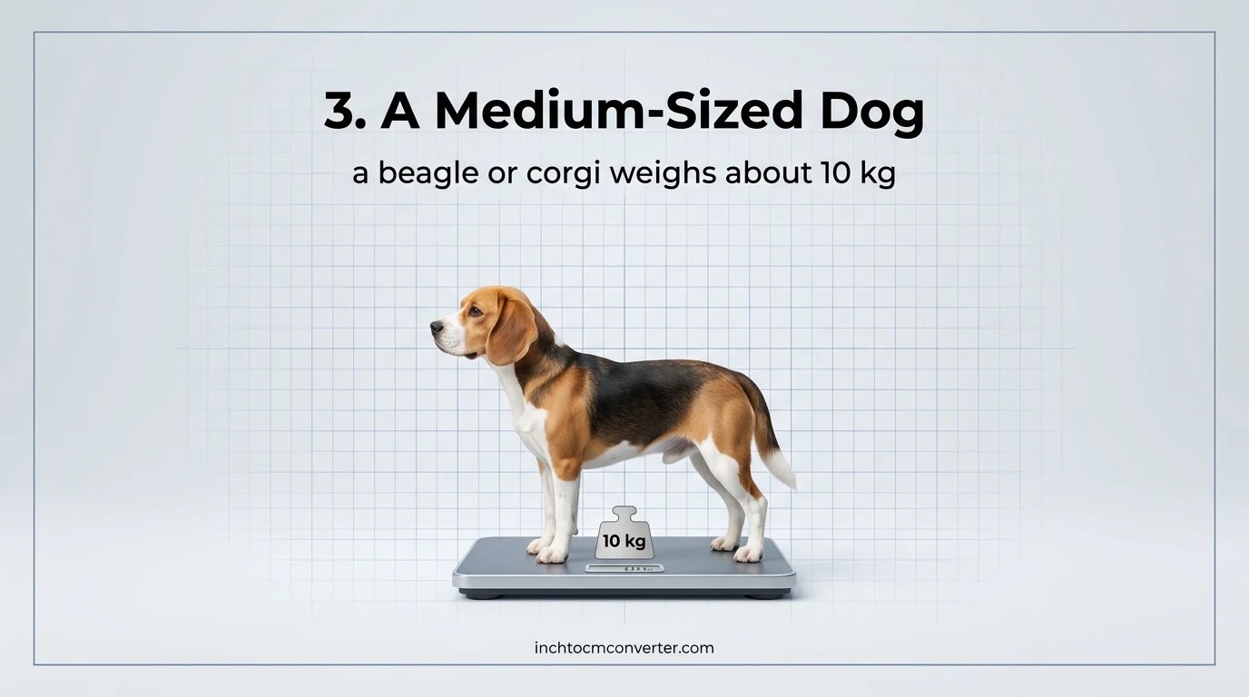 A medium-sized dog weighs about 10 kg