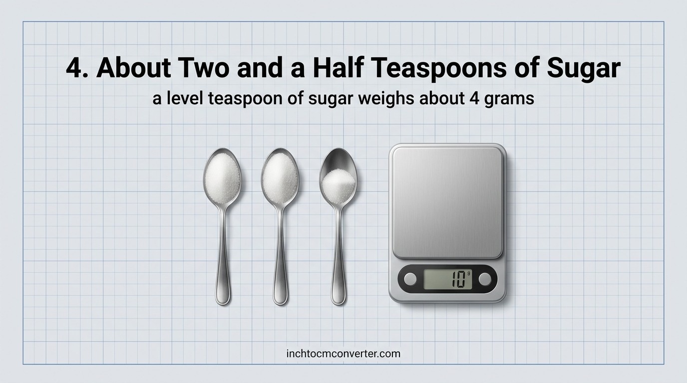 About two and a half teaspoons of sugar weigh 10 grams