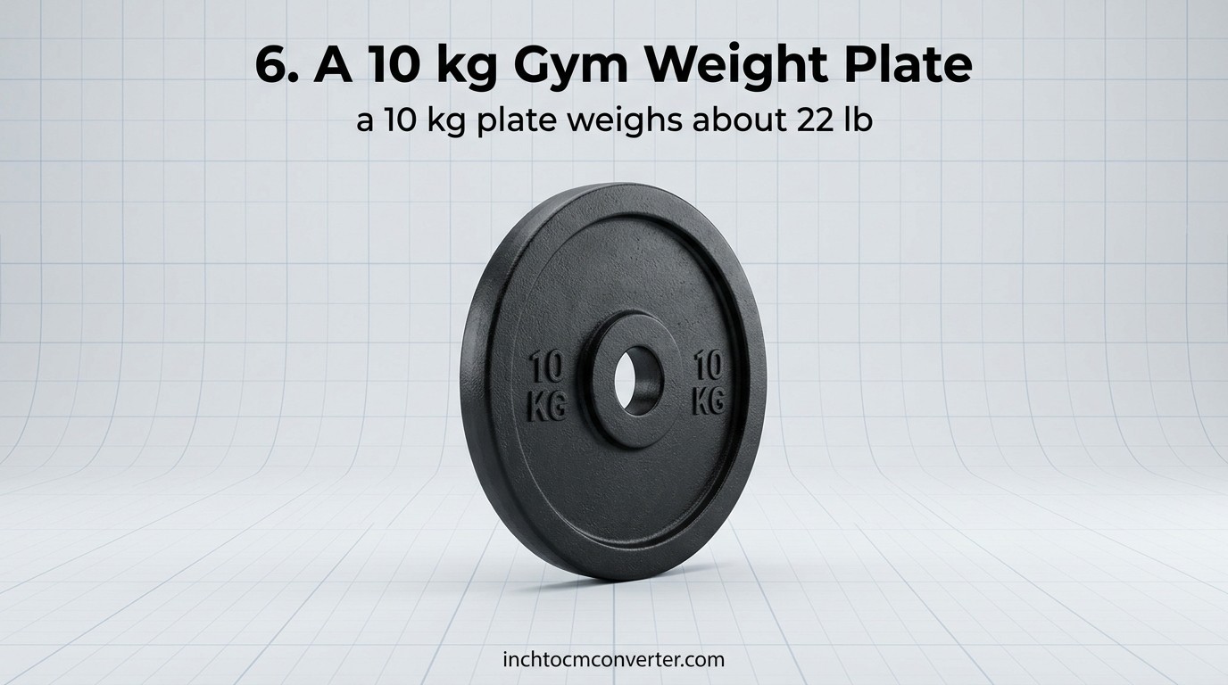 How heavy is 10 kg: a 10 kg gym weight plate