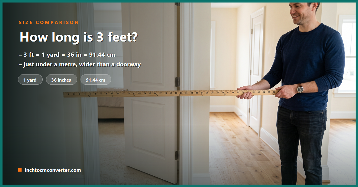 3 feet or one yard shown to scale with a 914.4 mm dimension line 3 feet or one yard shown to scale with a 914.4 mm dimension line