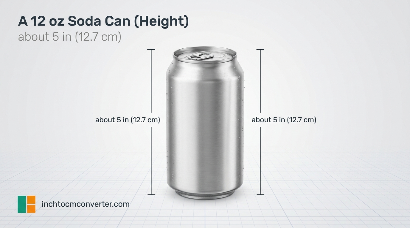 A 12 oz Soda Can (Height) - size reference with measurement A 12 oz Soda Can (Height) - size reference with measurement