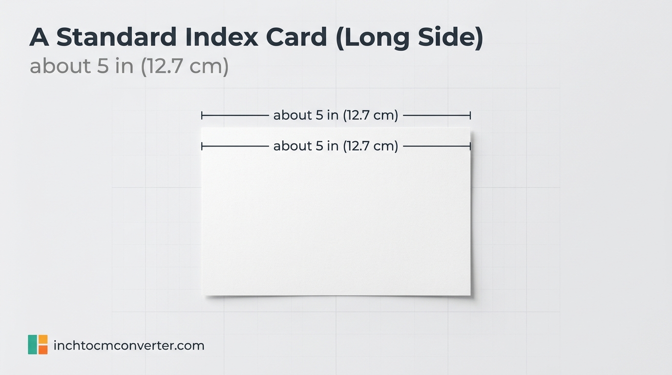A Standard Index Card (Long Side) - size reference with measurement A Standard Index Card (Long Side) - size reference with measurement
