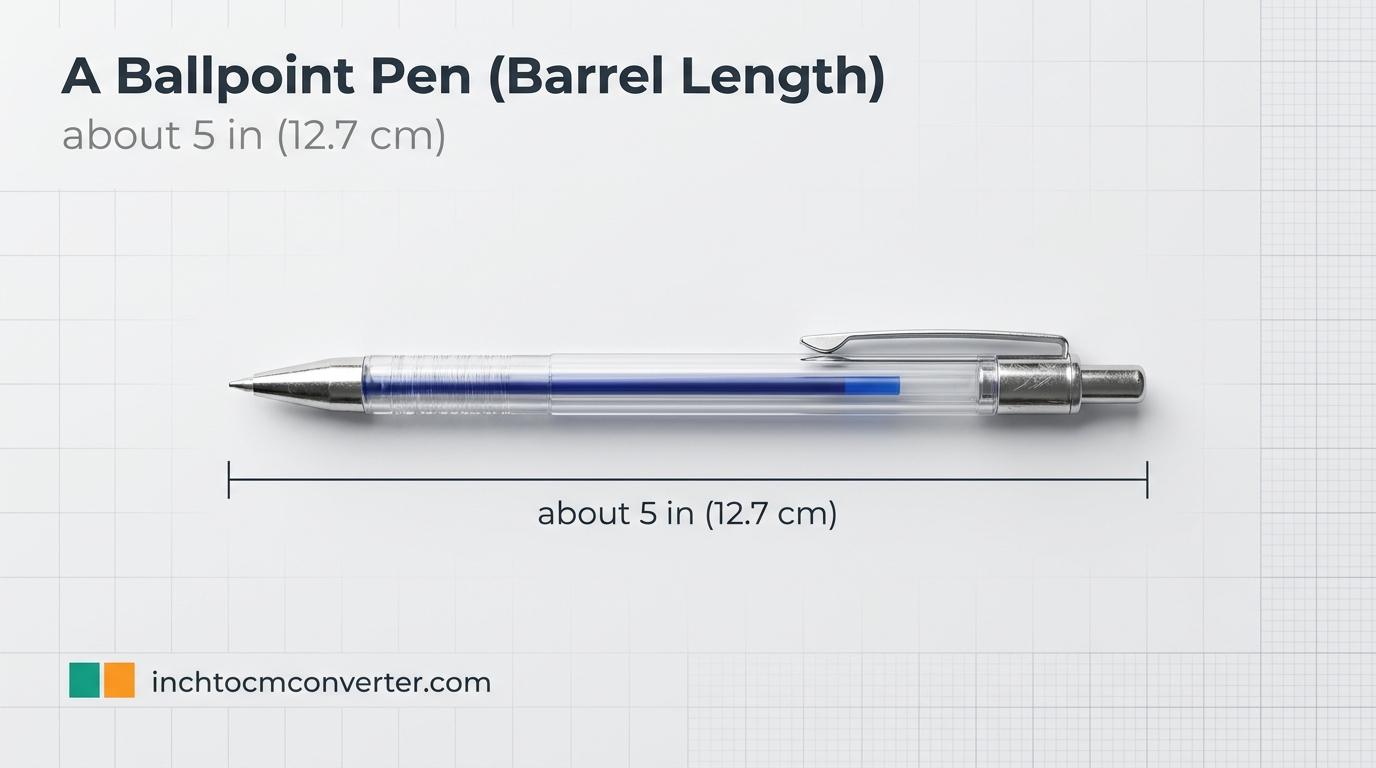 A Ballpoint Pen (Barrel Length) - size reference with measurement A Ballpoint Pen (Barrel Length) - size reference with measurement