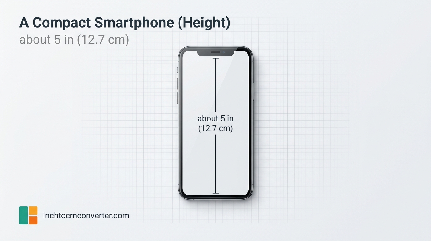 A Compact Smartphone (Height) - size reference with measurement A Compact Smartphone (Height) - size reference with measurement