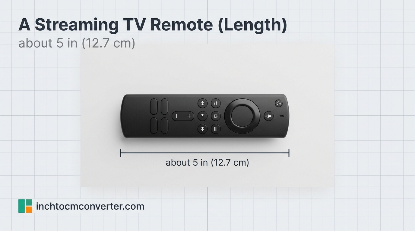 A Streaming TV Remote (Length) - size reference with measurement A Streaming TV Remote (Length) - size reference with measurement