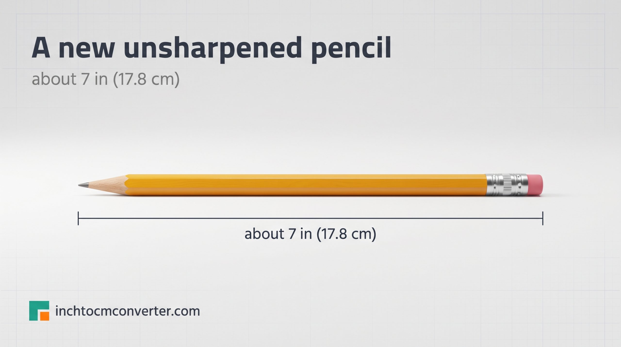 A New Unsharpened Pencil - size reference with measurement A New Unsharpened Pencil - size reference with measurement