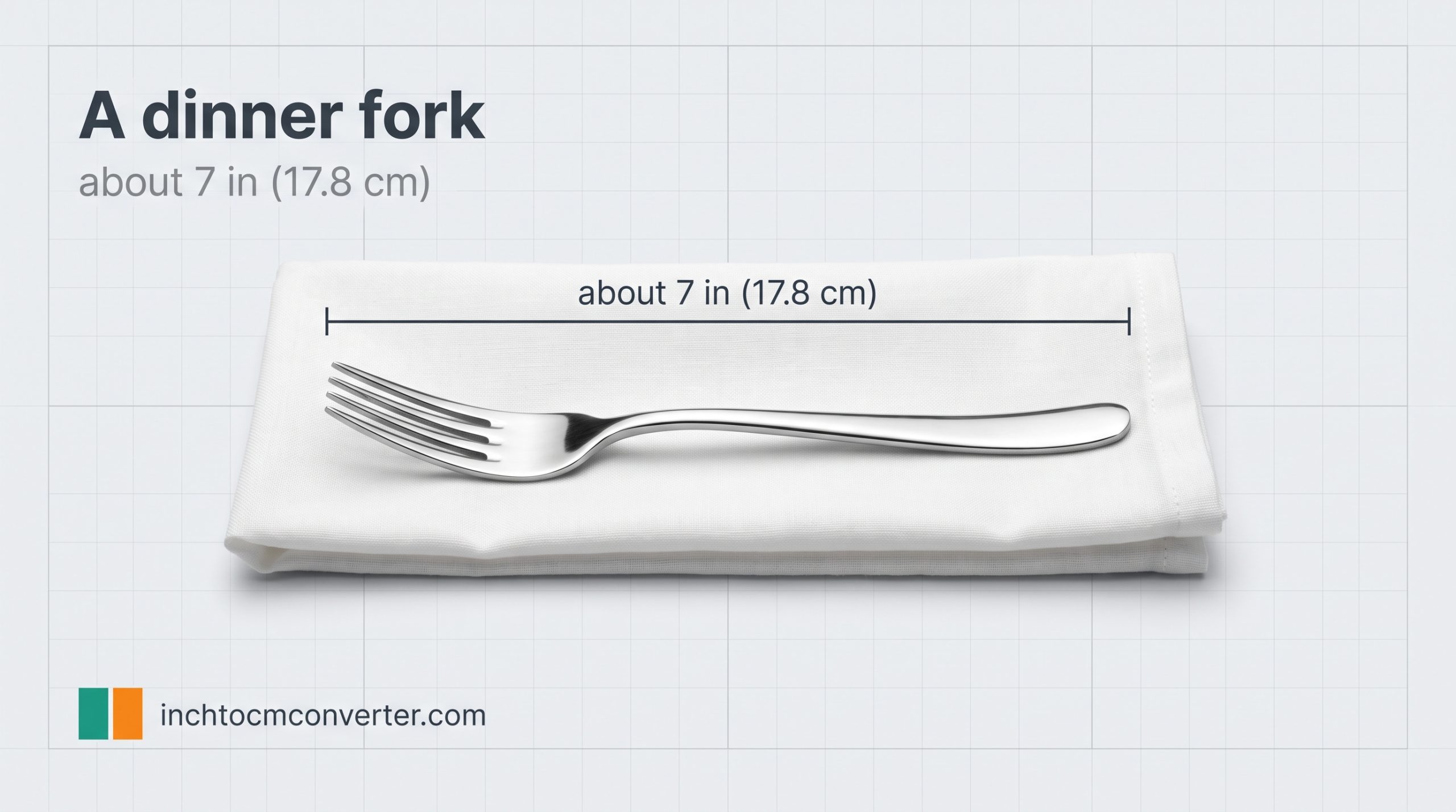 A Dinner Fork - size reference with measurement A Dinner Fork - size reference with measurement