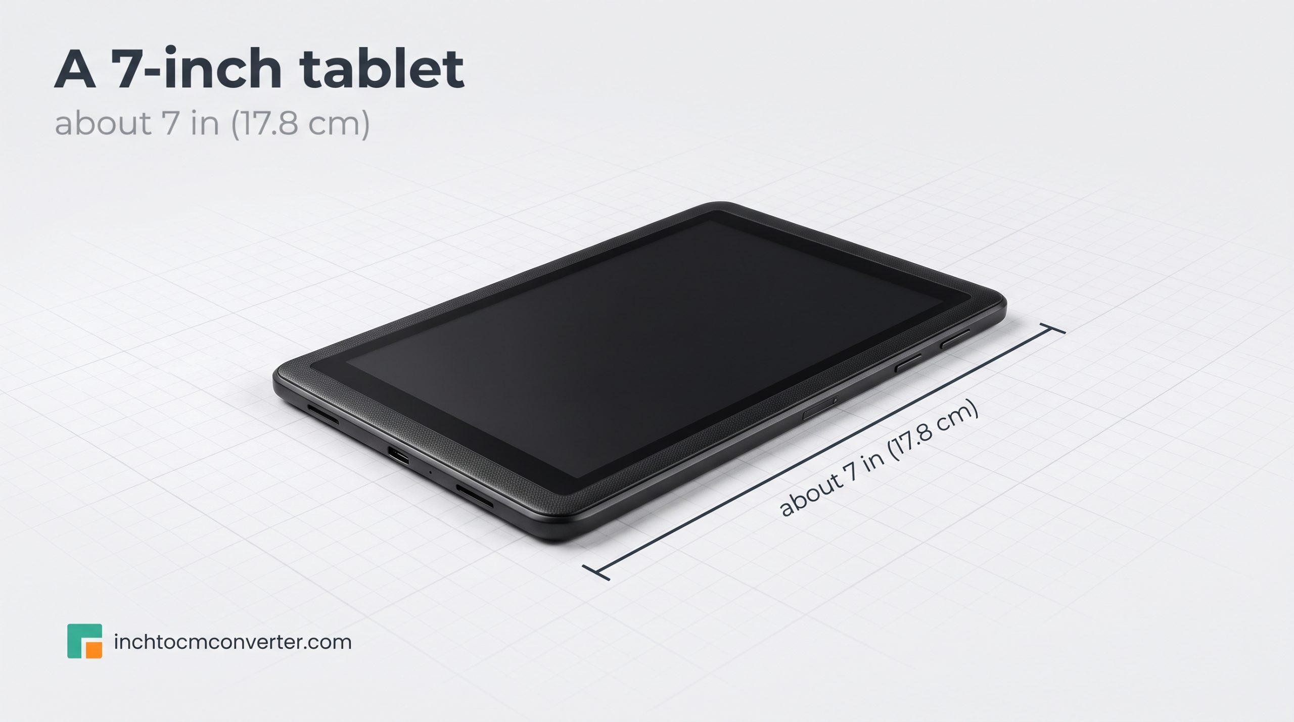 A 7-Inch Tablet or E-Reader - size reference with measurement A 7-Inch Tablet or E-Reader - size reference with measurement