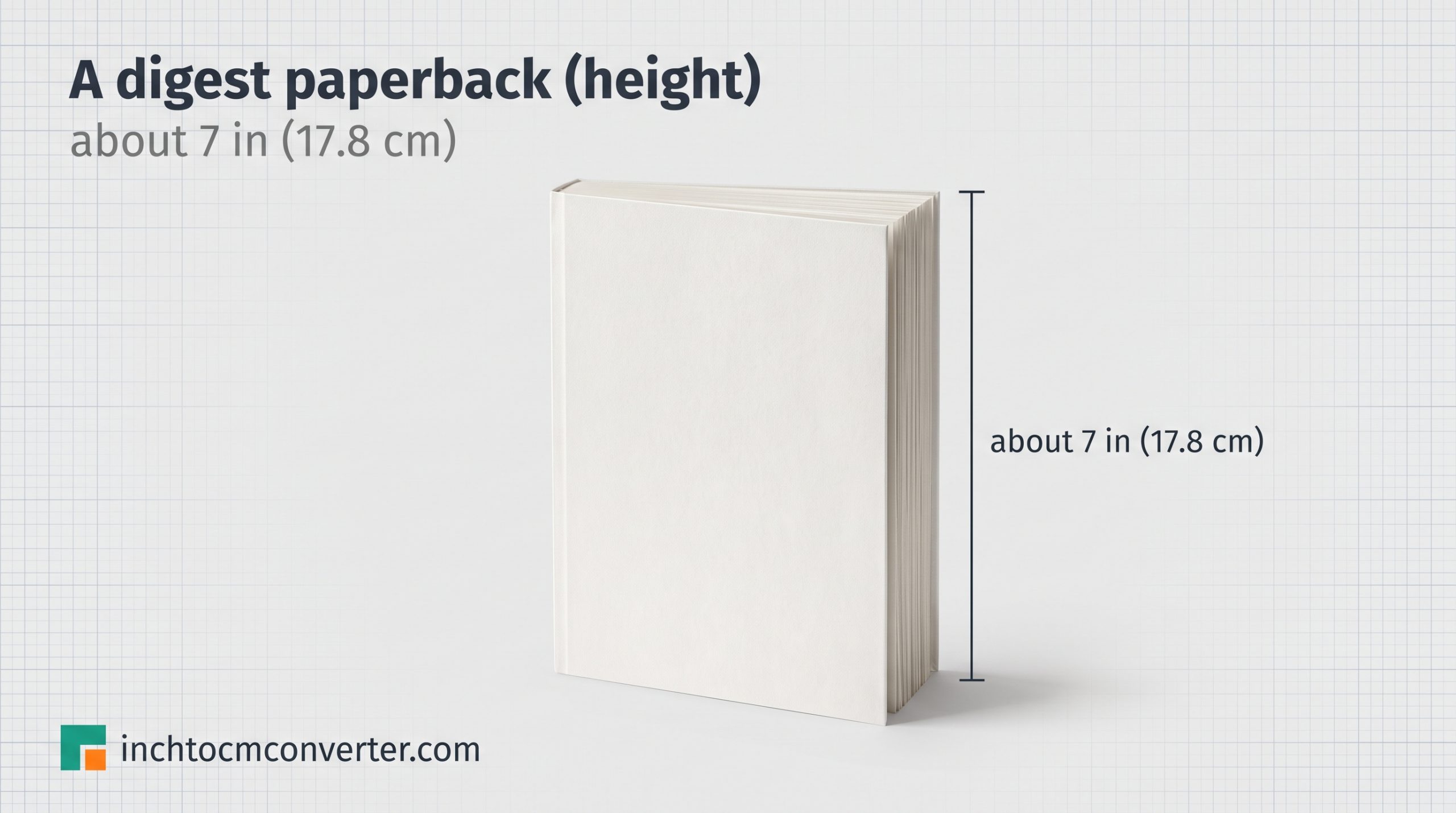 A Digest-Size Paperback (Height) - size reference with measurement A Digest-Size Paperback (Height) - size reference with measurement