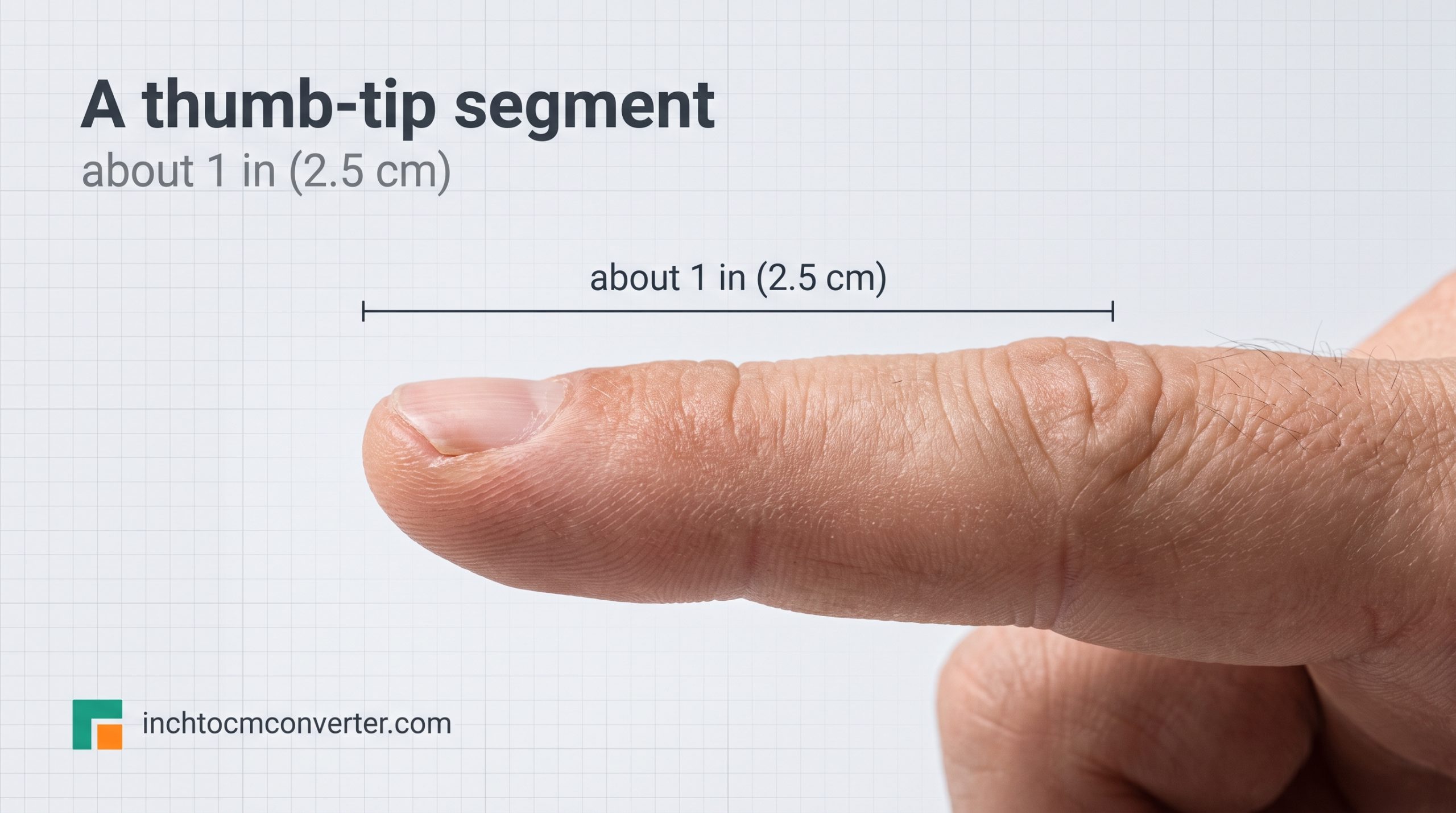 The Top Segment of Your Thumb - size reference with measurement