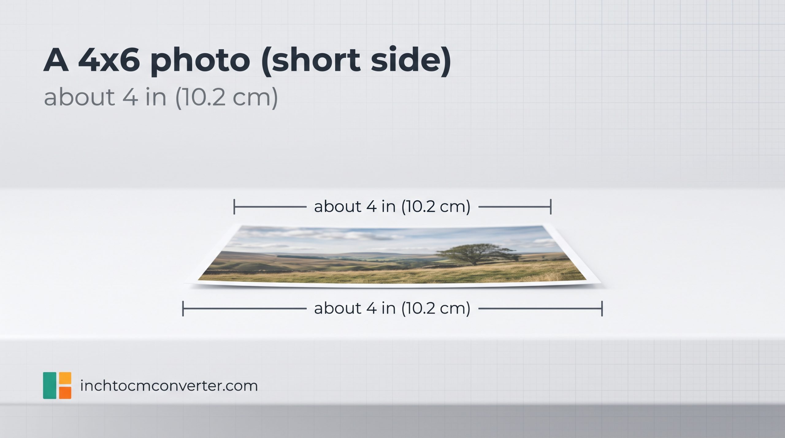 A 4x6 Photo Print (Short Side) - size reference with measurement