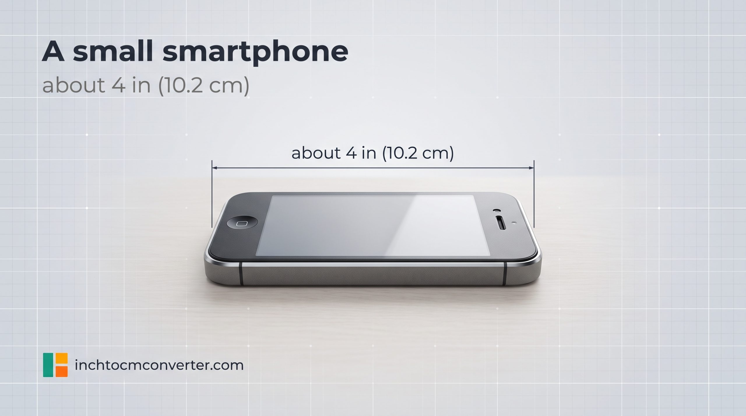 A Small Smartphone (Older Models) - size reference with measurement