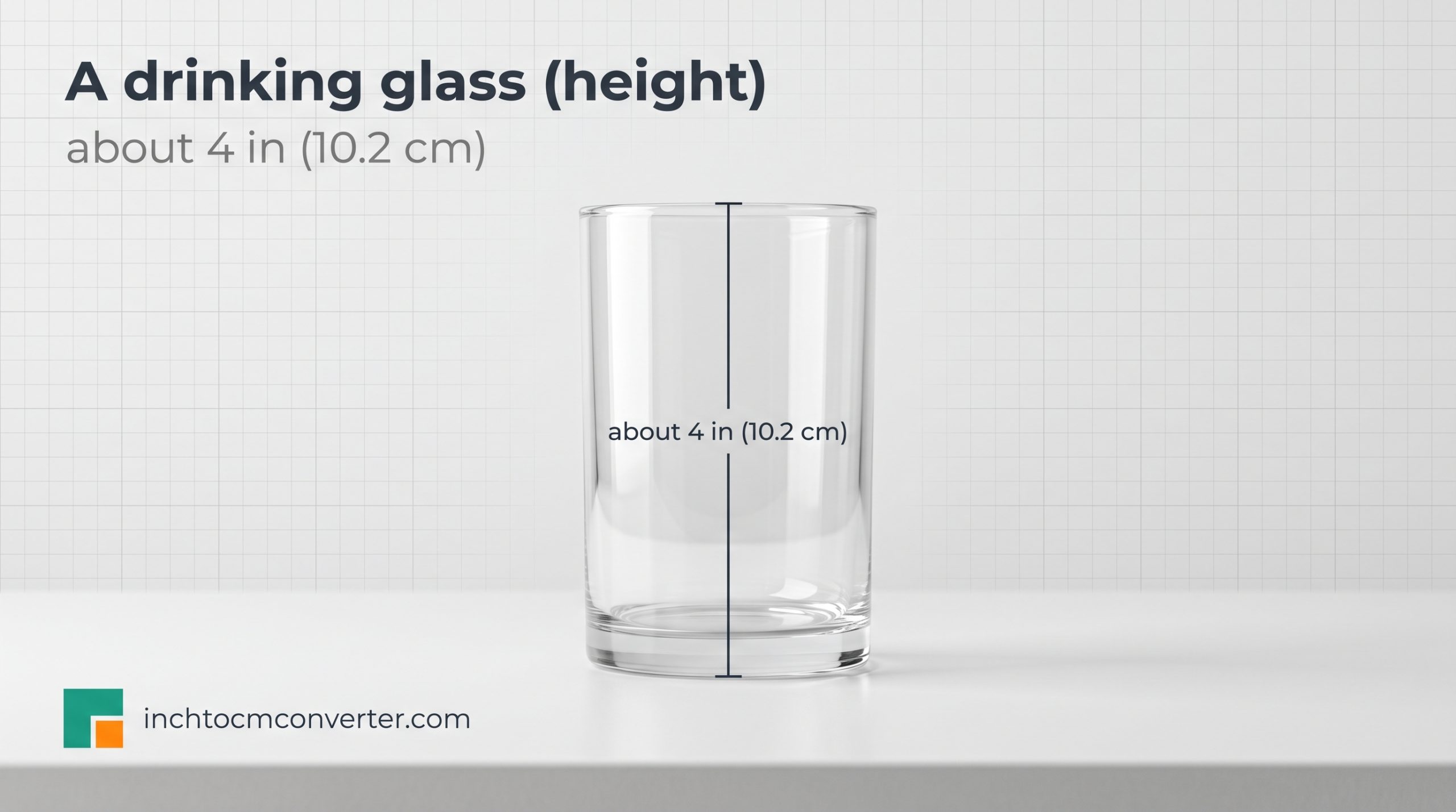 A Standard Drinking Glass (Height) - size reference with measurement