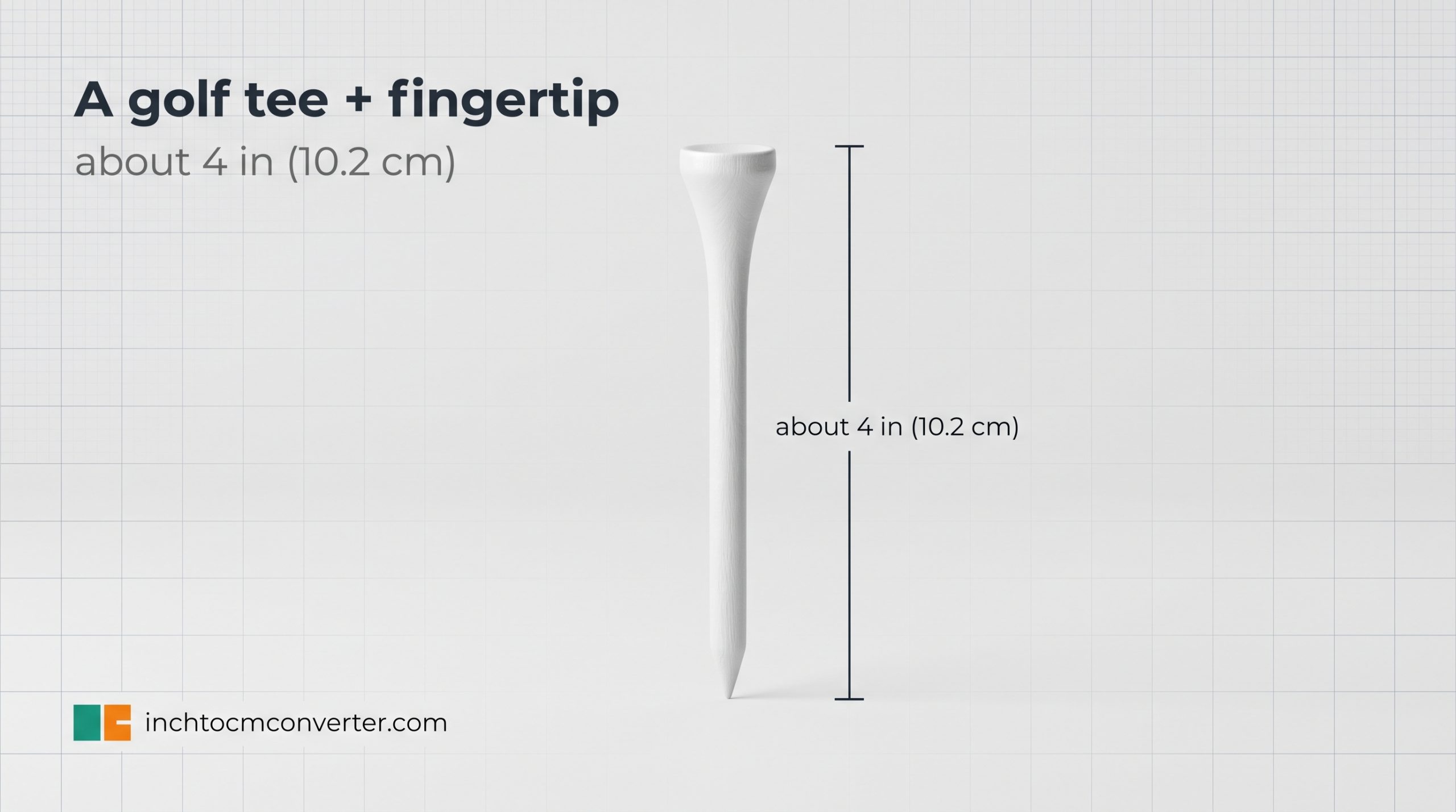 A Golf Tee Plus a Fingertip - size reference with measurement