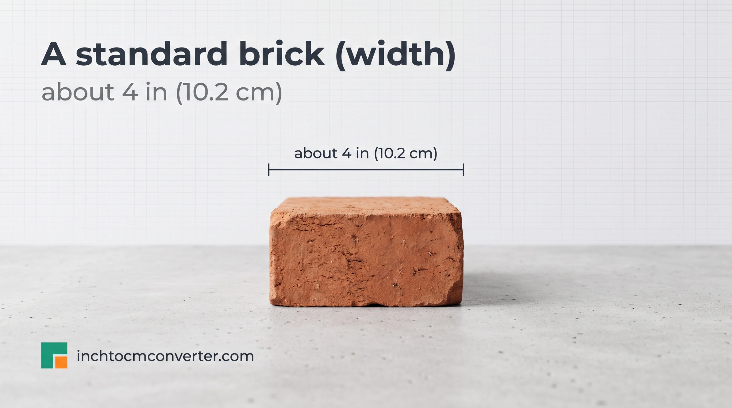 A Standard Brick (Nominal Width) - size reference with measurement