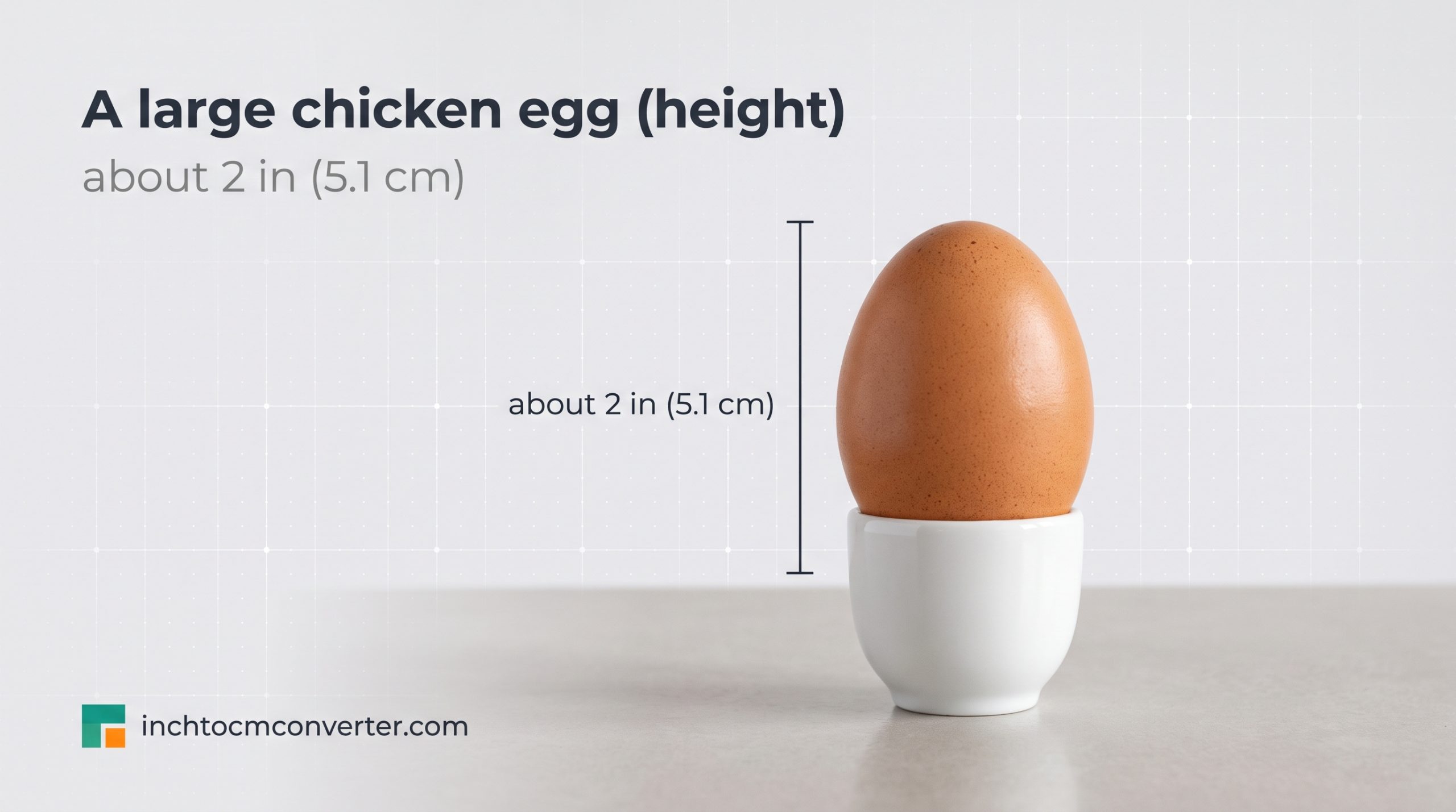 A Large Chicken Egg (Height) - size reference with measurement A Large Chicken Egg (Height) - size reference with measurement