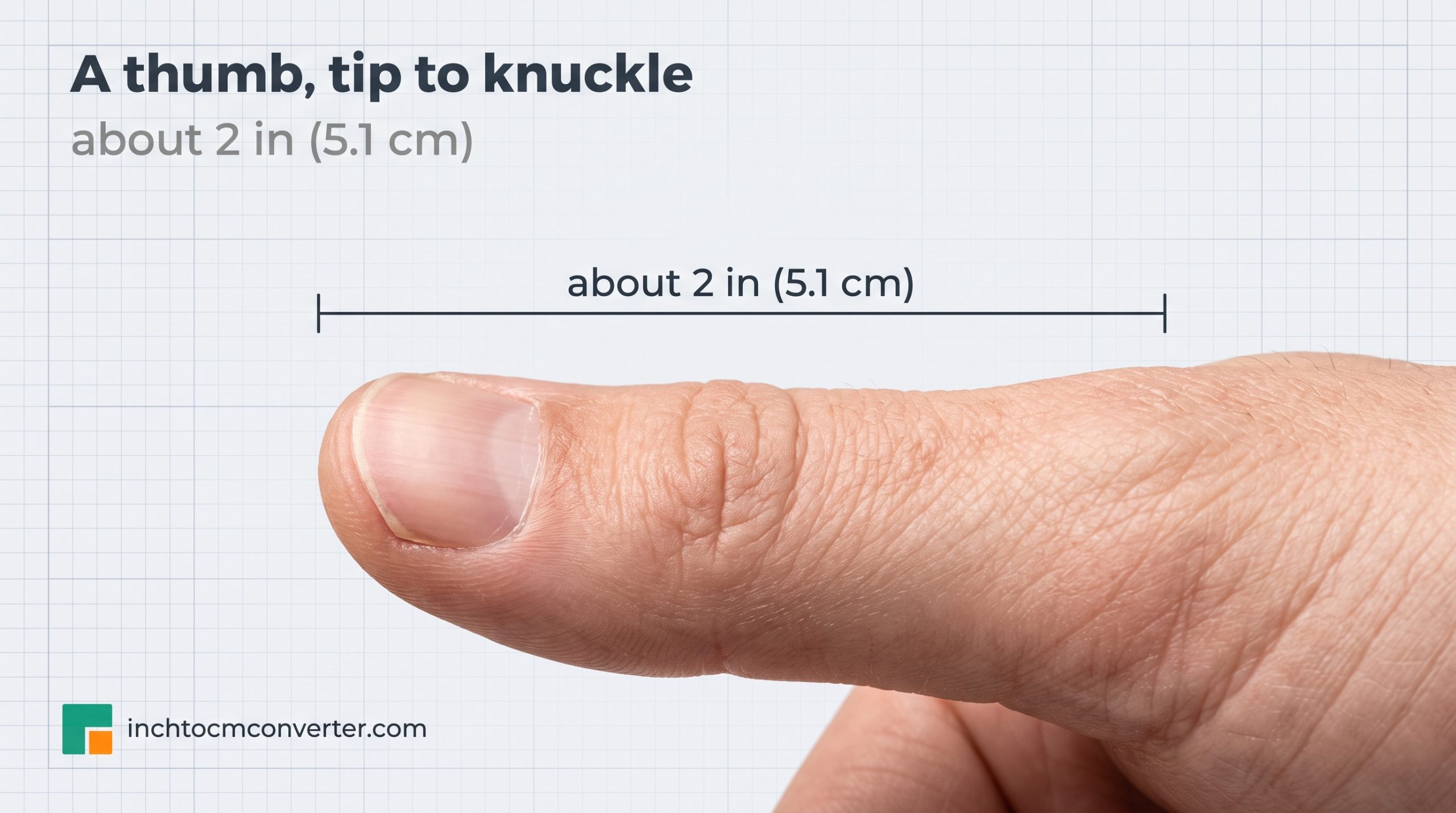 Your Thumb, Tip to Base Knuckle - size reference with measurement Your Thumb, Tip to Base Knuckle - size reference with measurement