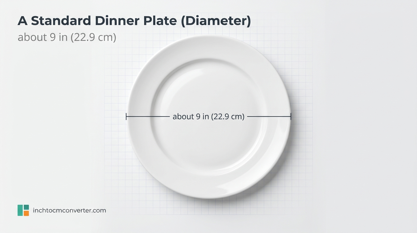 A Standard Dinner Plate (Diameter) - size reference with measurement A Standard Dinner Plate (Diameter) - size reference with measurement
