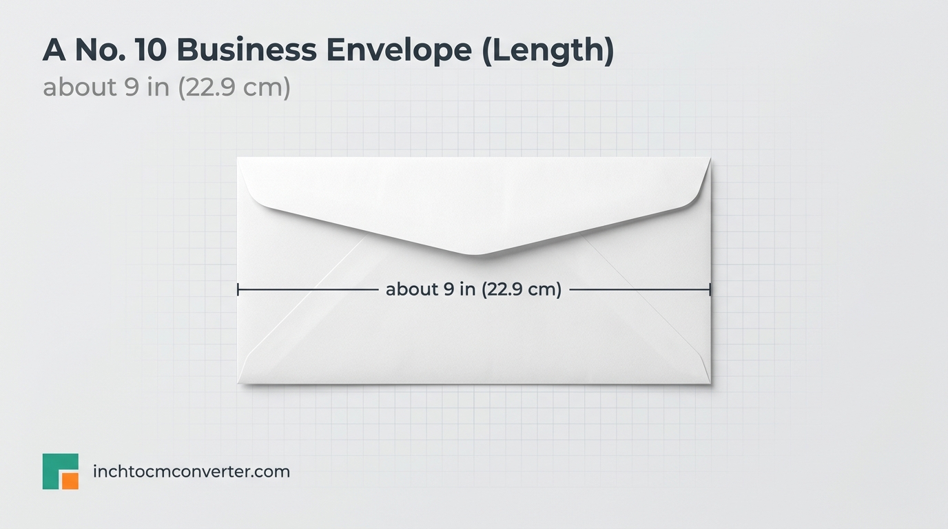 A No. 10 Business Envelope (Length) - size reference with measurement A No. 10 Business Envelope (Length) - size reference with measurement