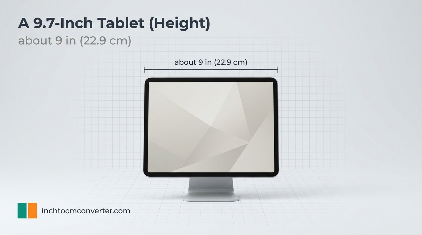 A 9.7-Inch Tablet (Height) - size reference with measurement A 9.7-Inch Tablet (Height) - size reference with measurement