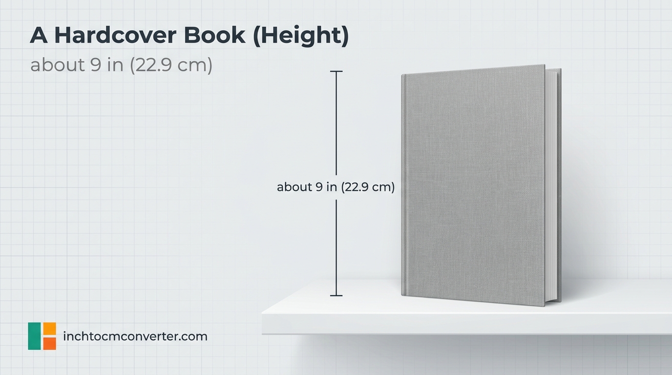 A Hardcover Book (Height) - size reference with measurement A Hardcover Book (Height) - size reference with measurement