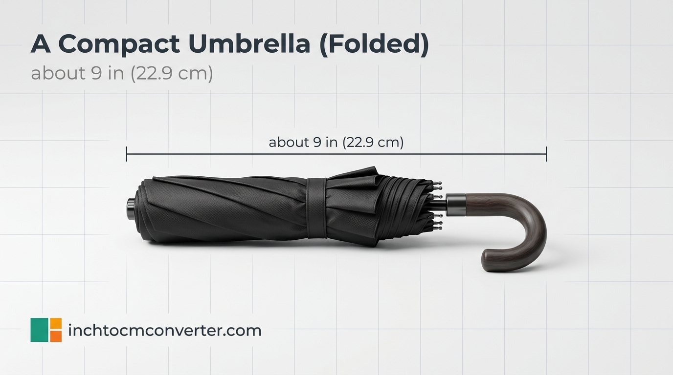 A Compact Umbrella (Folded) - size reference with measurement A Compact Umbrella (Folded) - size reference with measurement