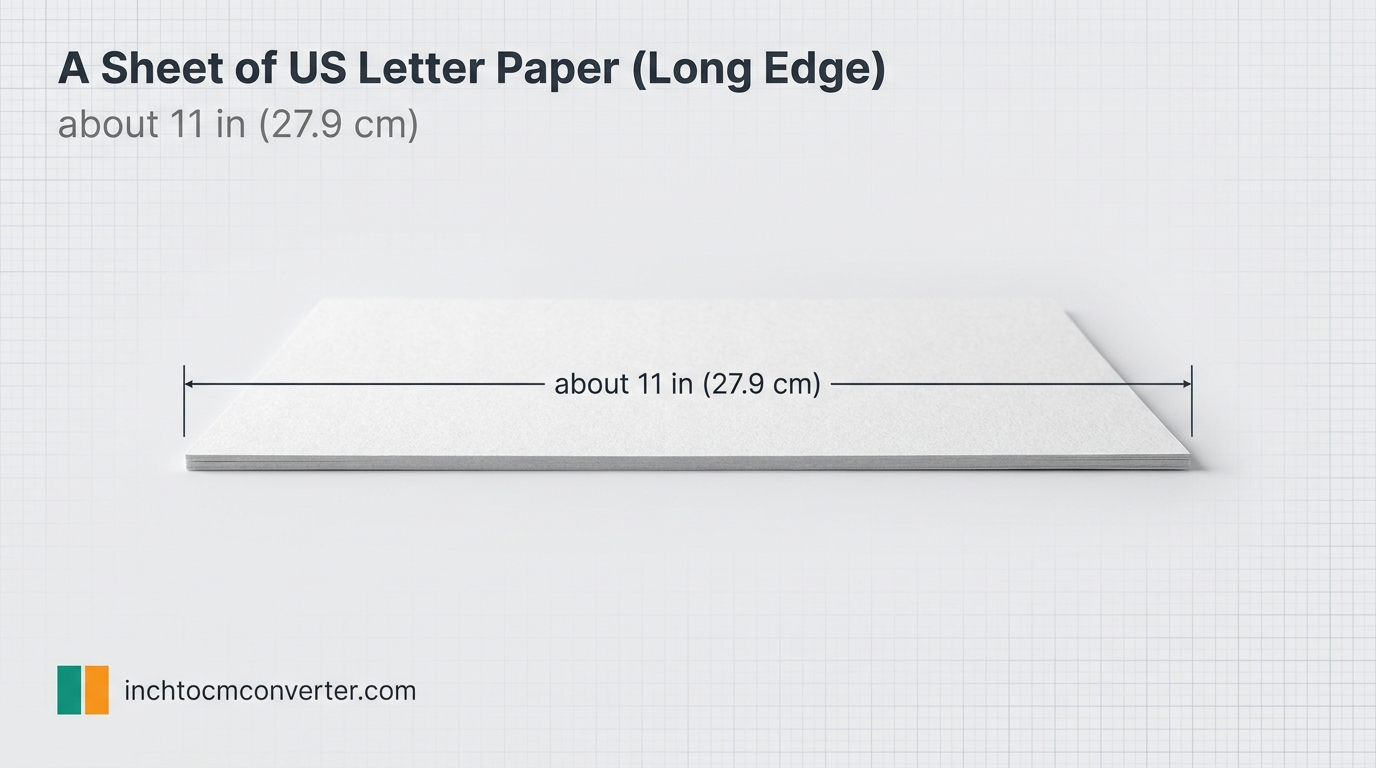 A Sheet of US Letter Paper (Long Edge) - size reference with measurement