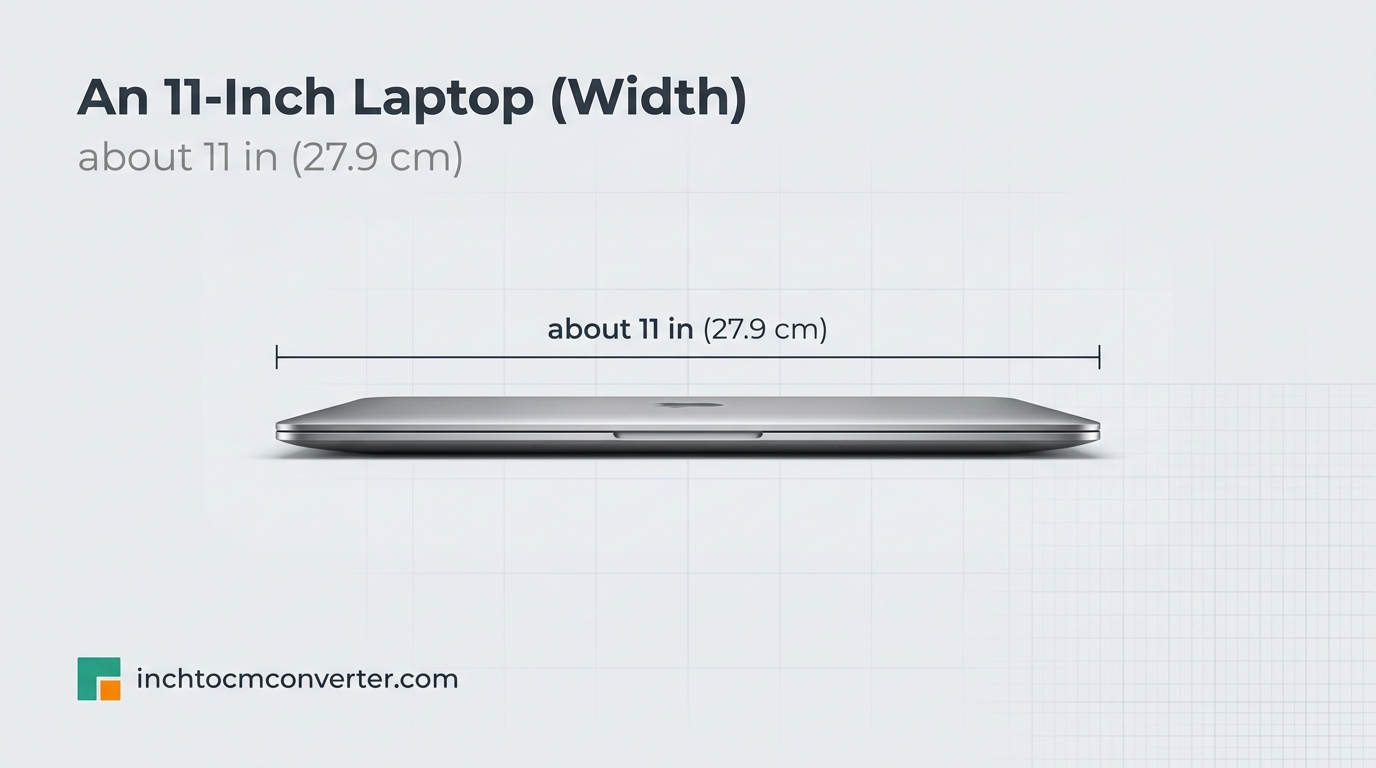 An 11-Inch Laptop (Width) - size reference with measurement