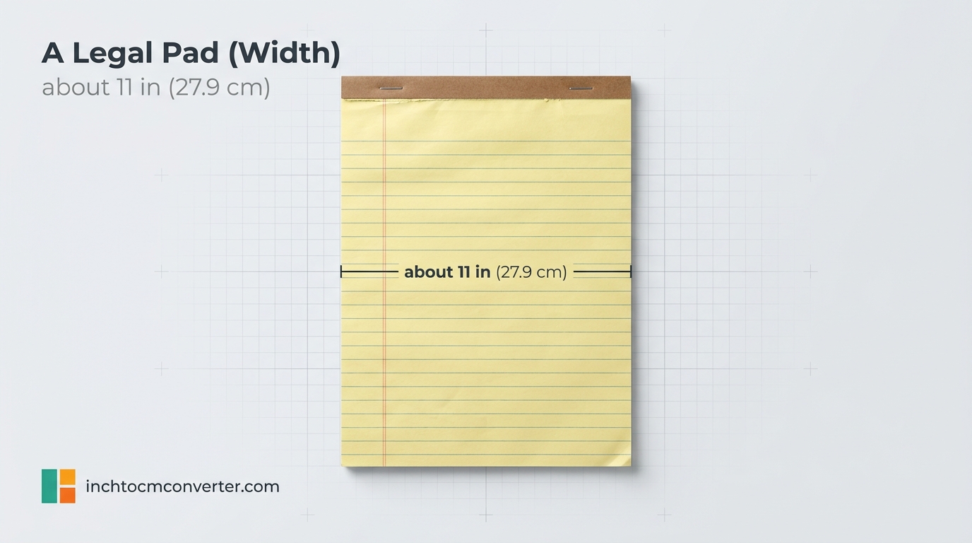 A Legal Pad (Length) - size reference with measurement
