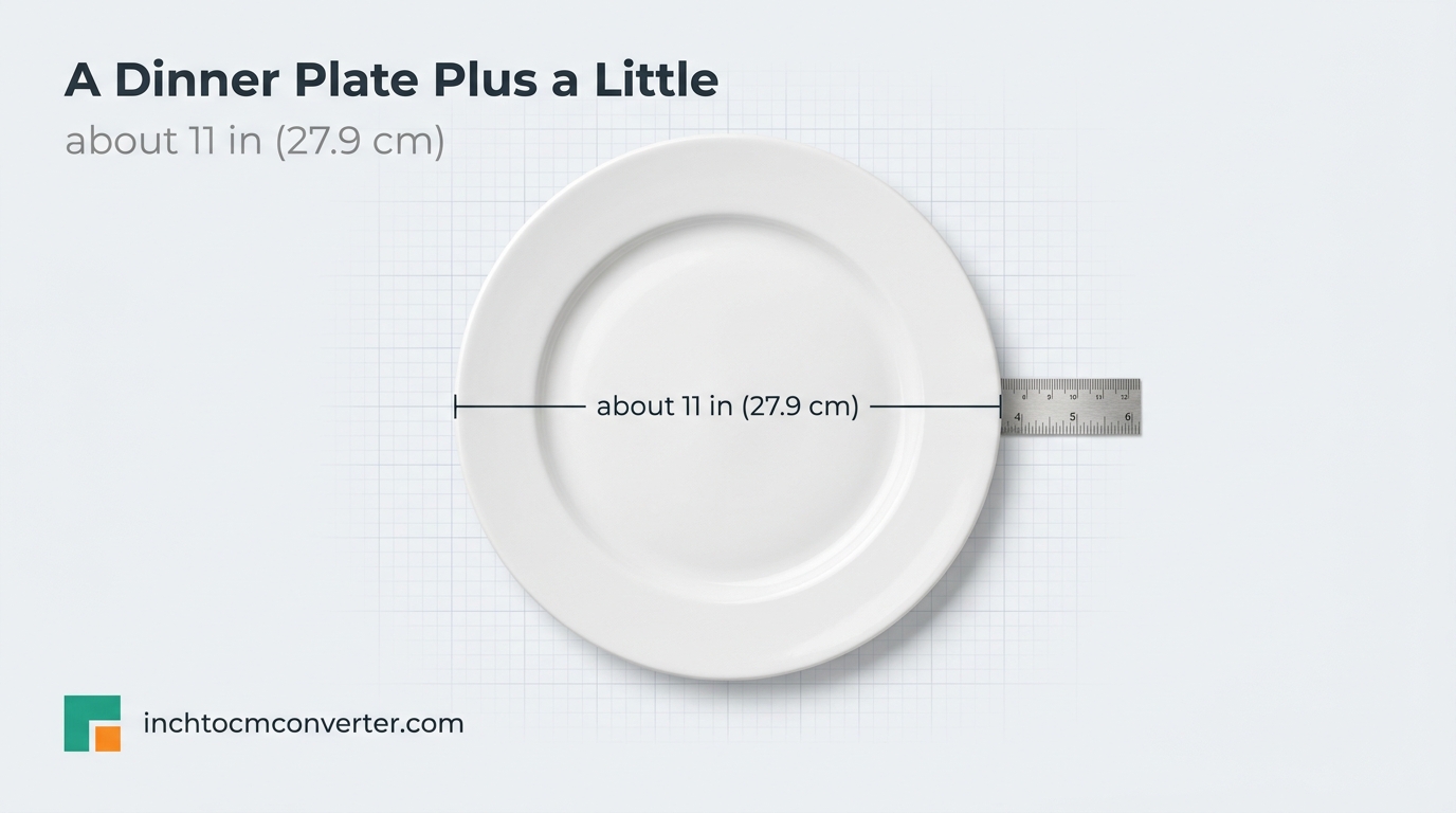 A Dinner Plate Plus a Little - size reference with measurement