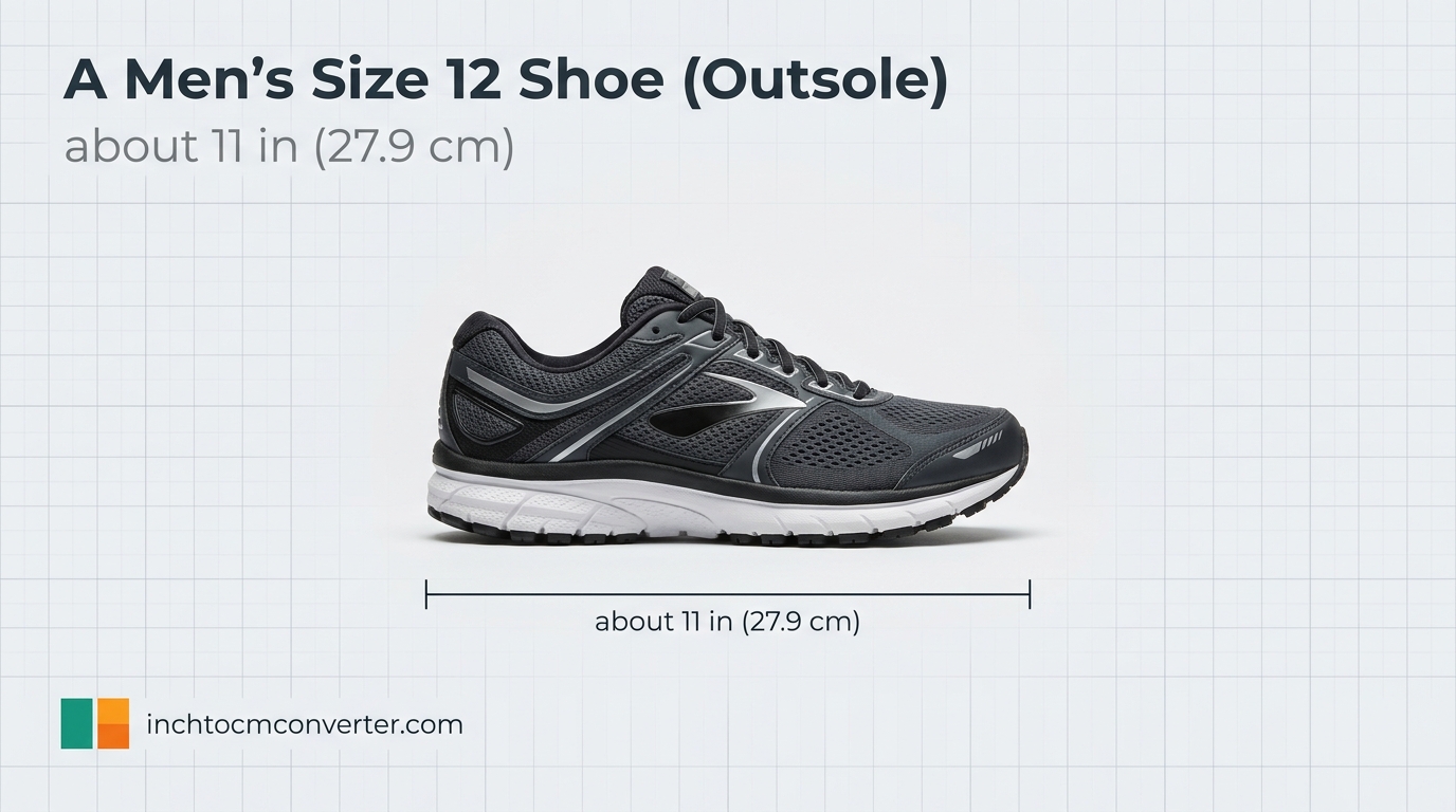 A Men's Size 12 Shoe (Outsole) - size reference with measurement