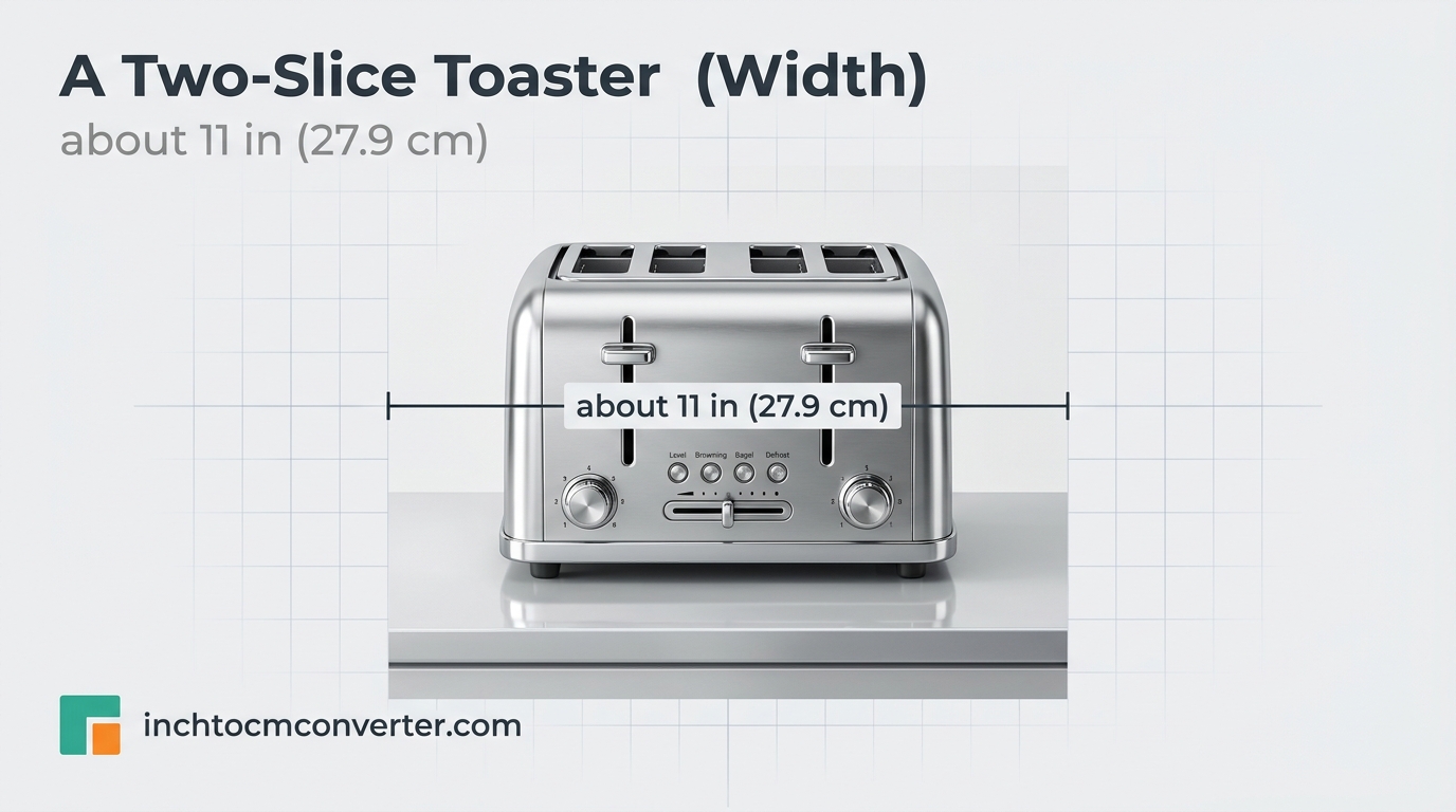 A Two-Slice Toaster (Width) - size reference with measurement