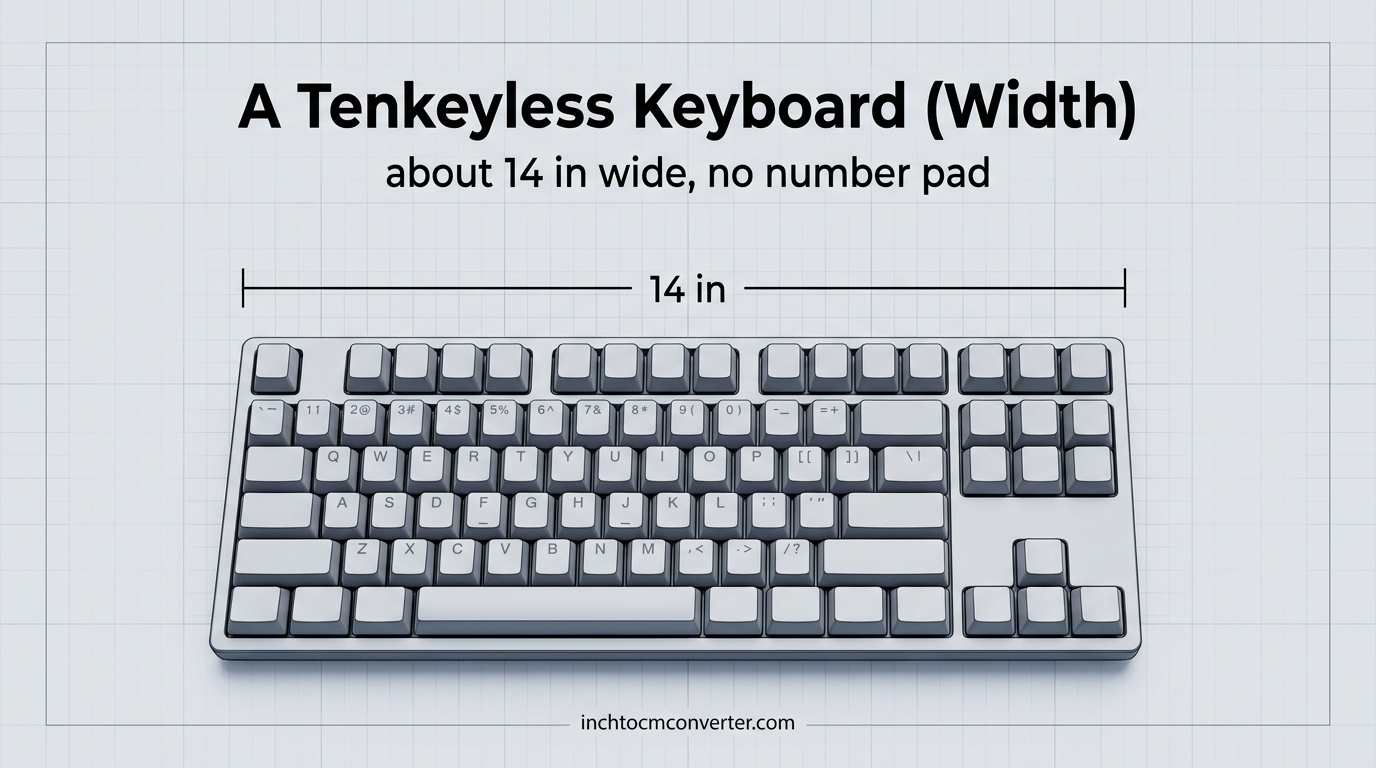A Tenkeyless Keyboard (Width) - size reference with measurement A Tenkeyless Keyboard (Width) - size reference with measurement
