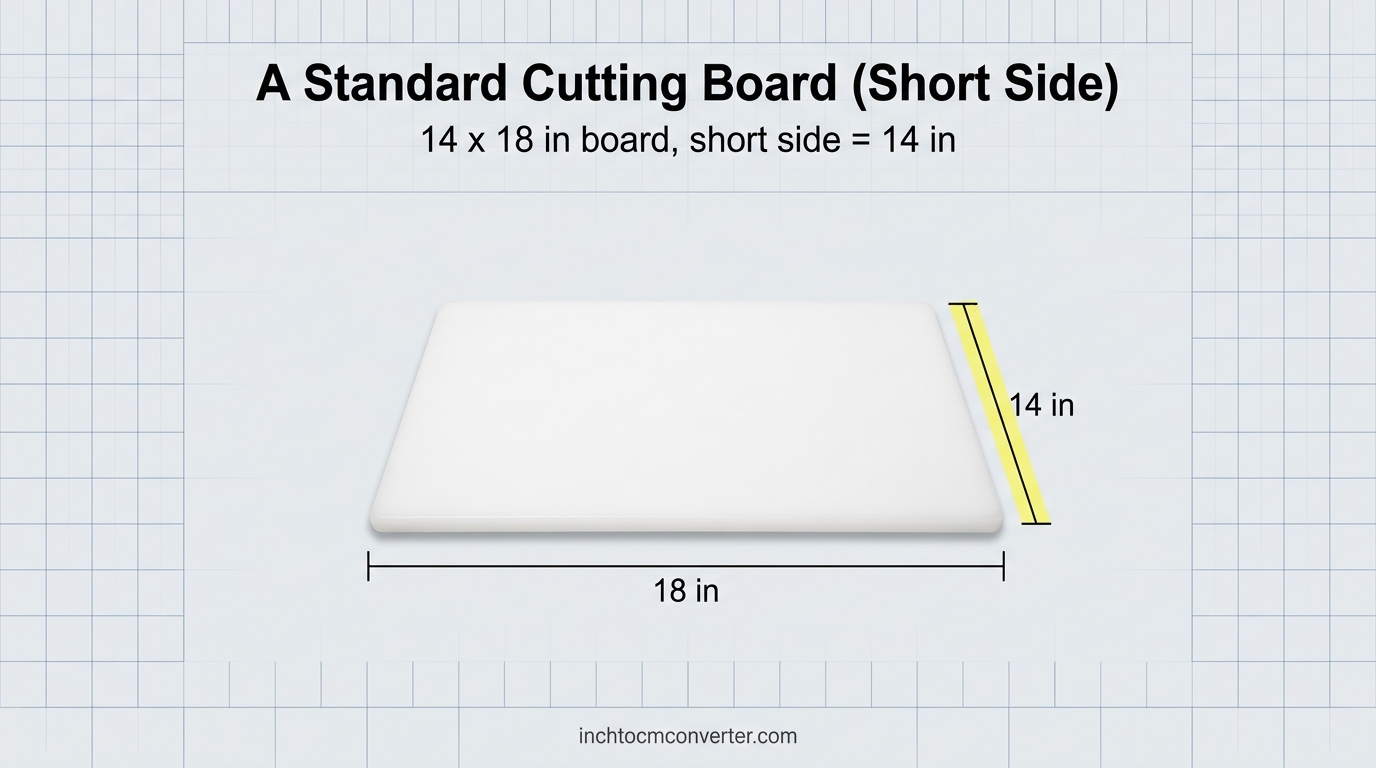 A Standard Cutting Board (Short Side) - size reference with measurement A Standard Cutting Board (Short Side) - size reference with measurement
