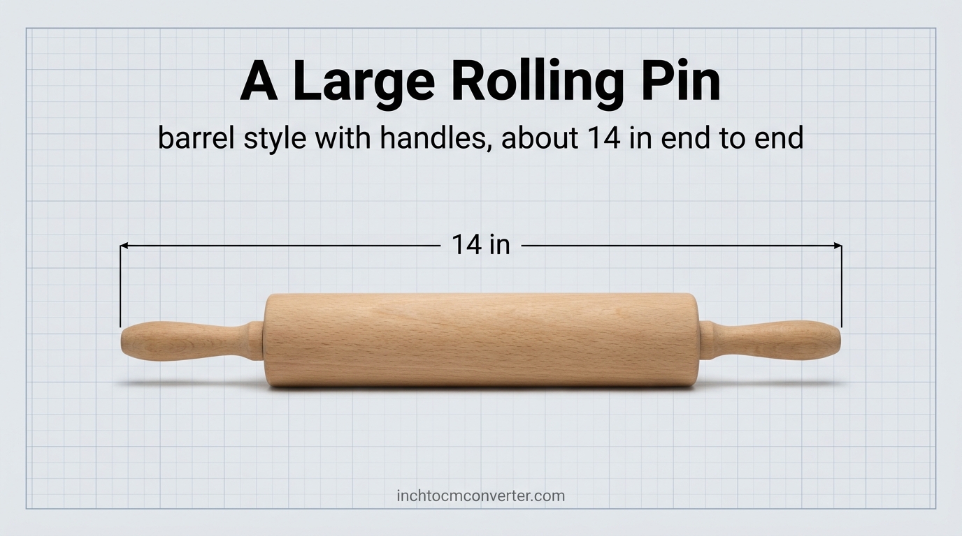 A Large Rolling Pin - size reference with measurement A Large Rolling Pin - size reference with measurement