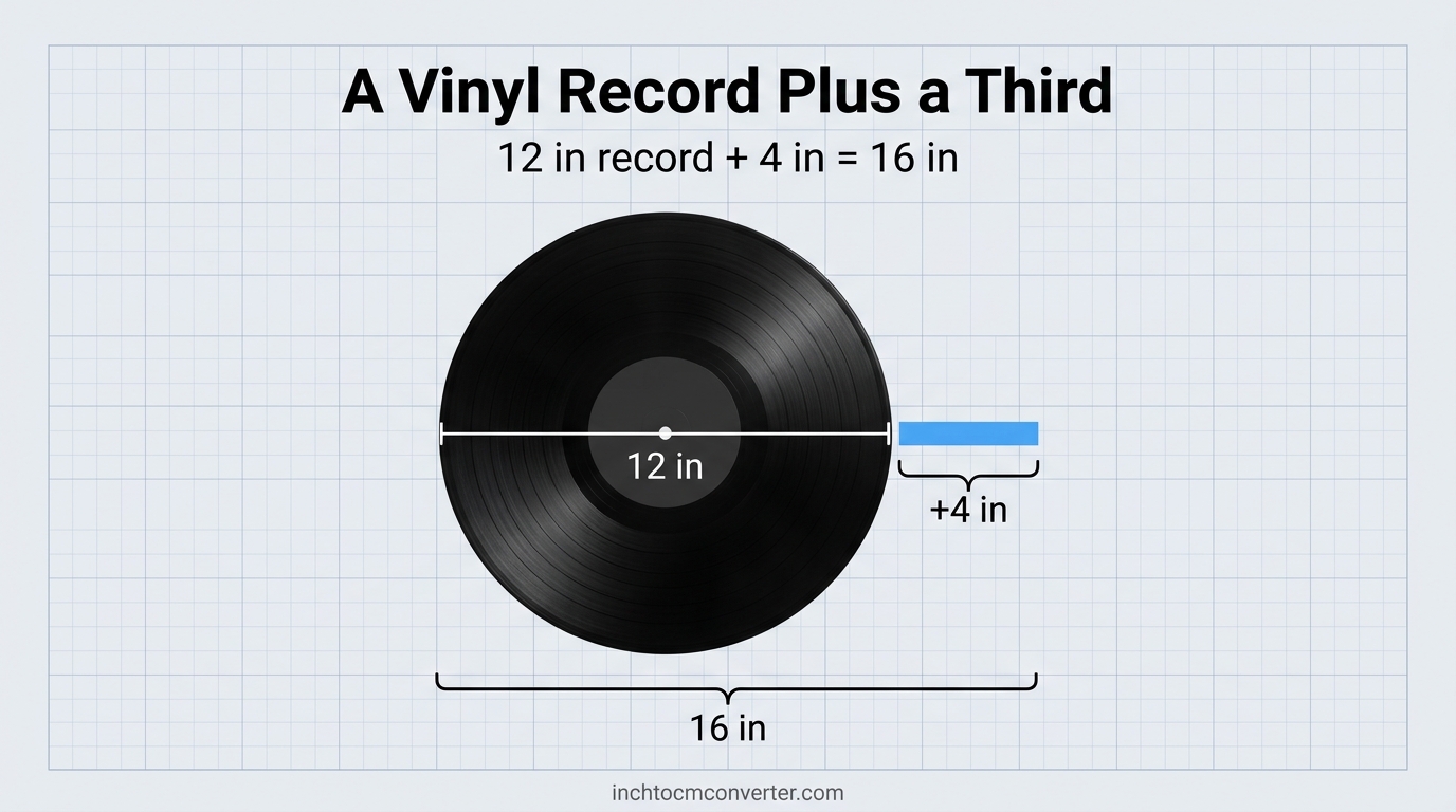 A Vinyl Record Plus a Third - size reference with measurement A Vinyl Record Plus a Third - size reference with measurement