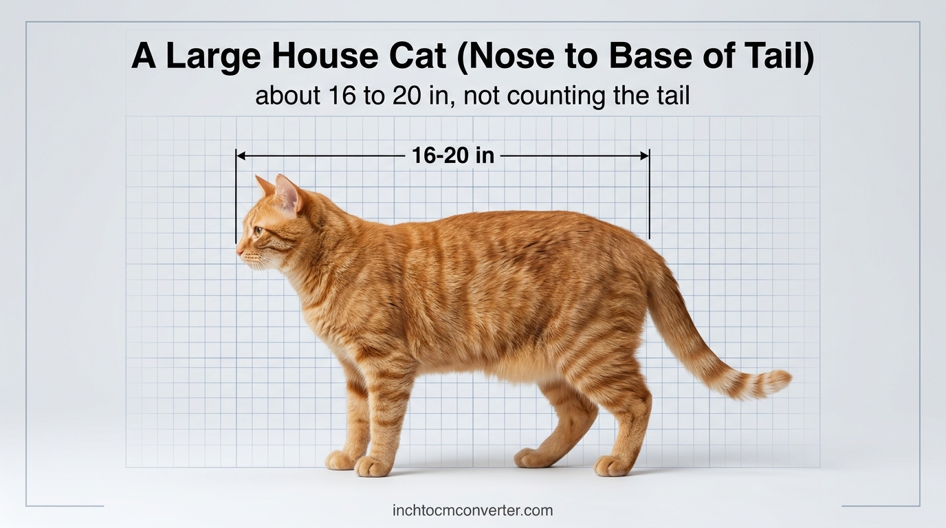 A Large House Cat (Nose to Base of Tail) - size reference with measurement A Large House Cat (Nose to Base of Tail) - size reference with measurement