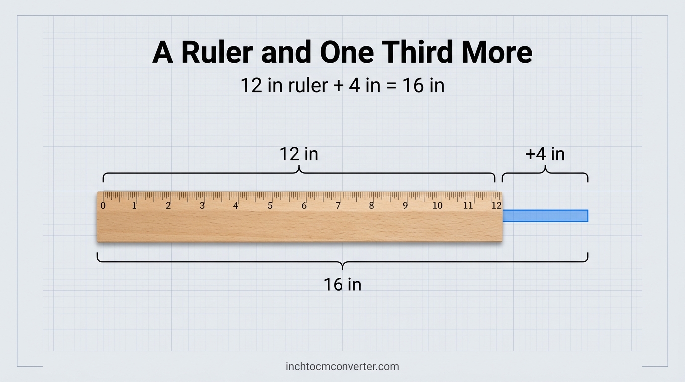 A Ruler and One Third More - size reference with measurement A Ruler and One Third More - size reference with measurement