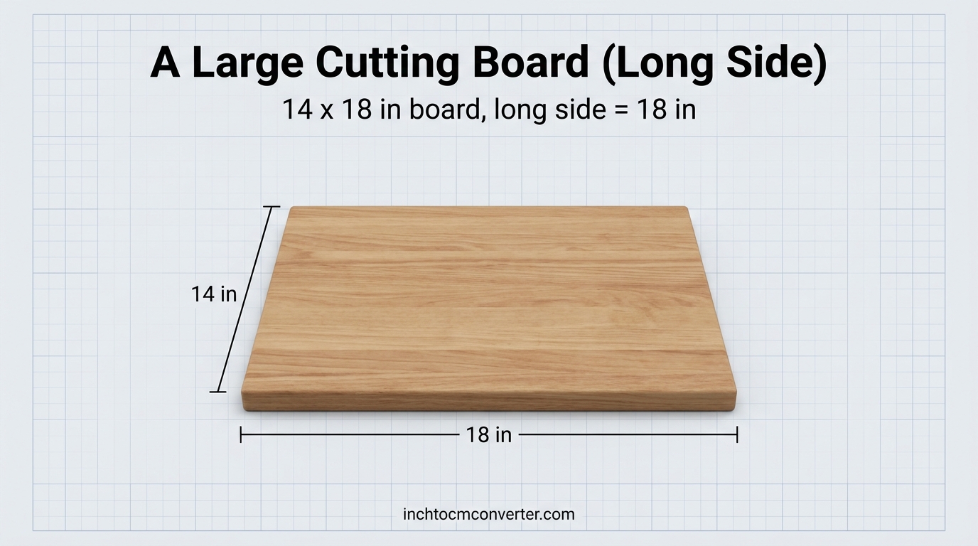 A Large Cutting Board (Long Side) - size reference with measurement