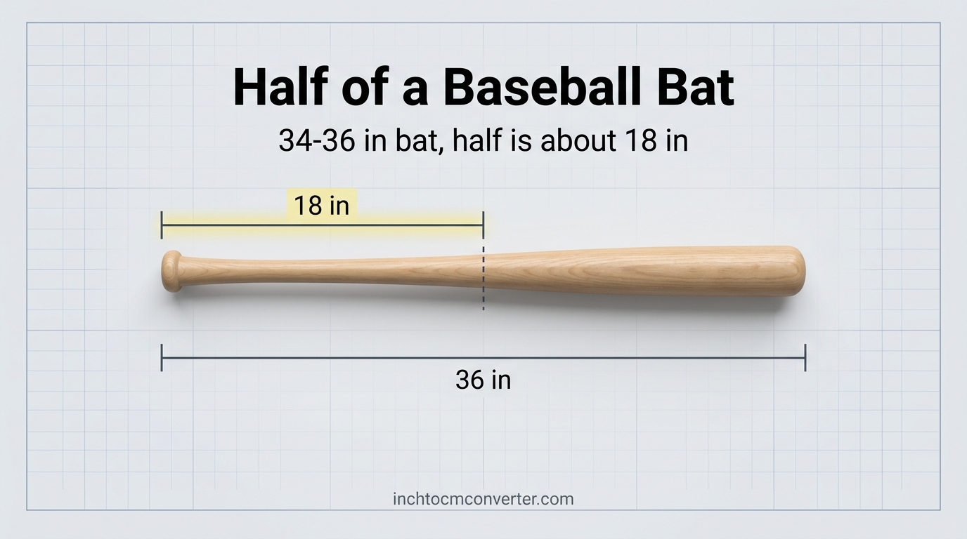 Half of a Baseball Bat - size reference with measurement