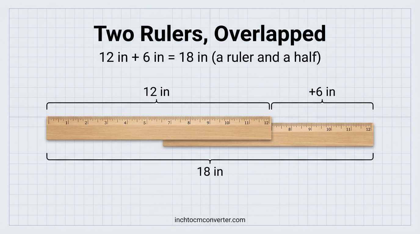 Two Rulers, Overlapped - size reference with measurement