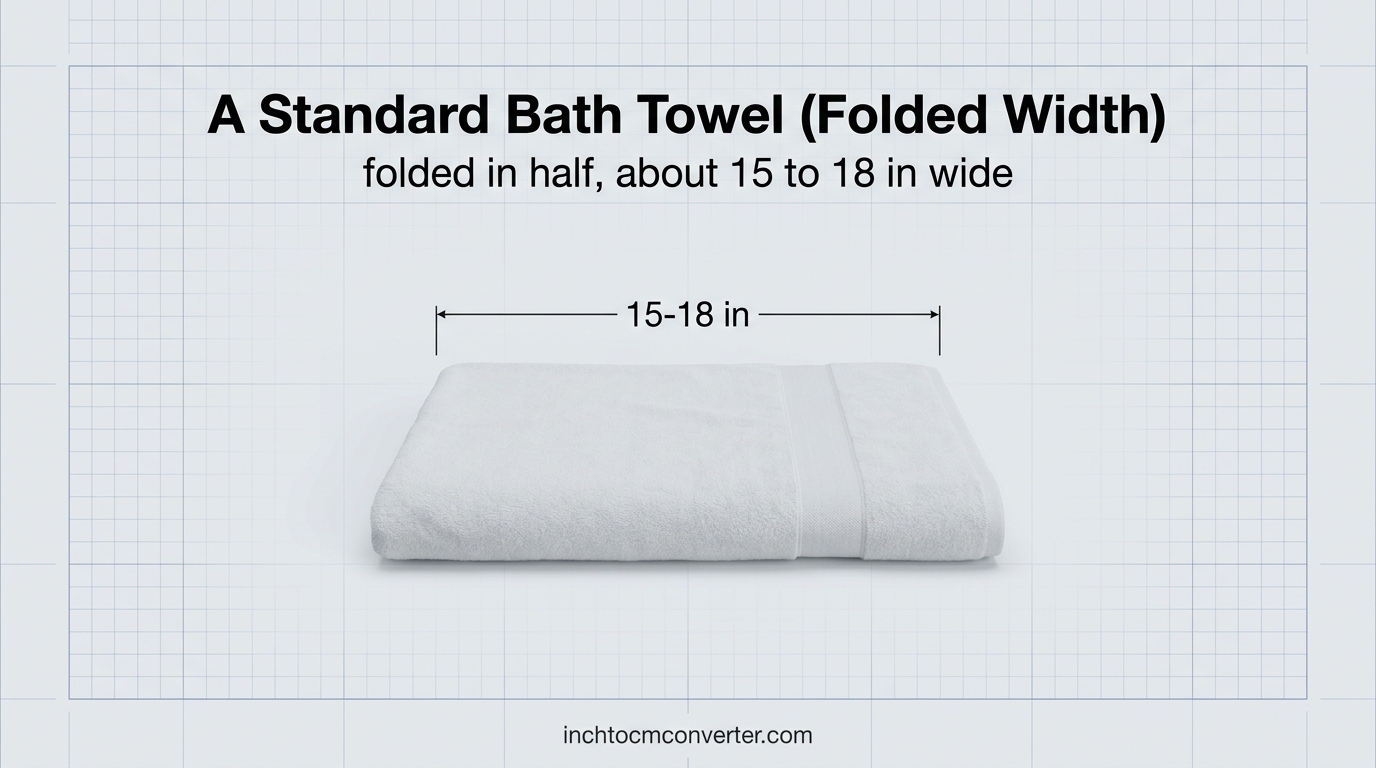 A Standard Bath Towel (Folded Width) - size reference with measurement