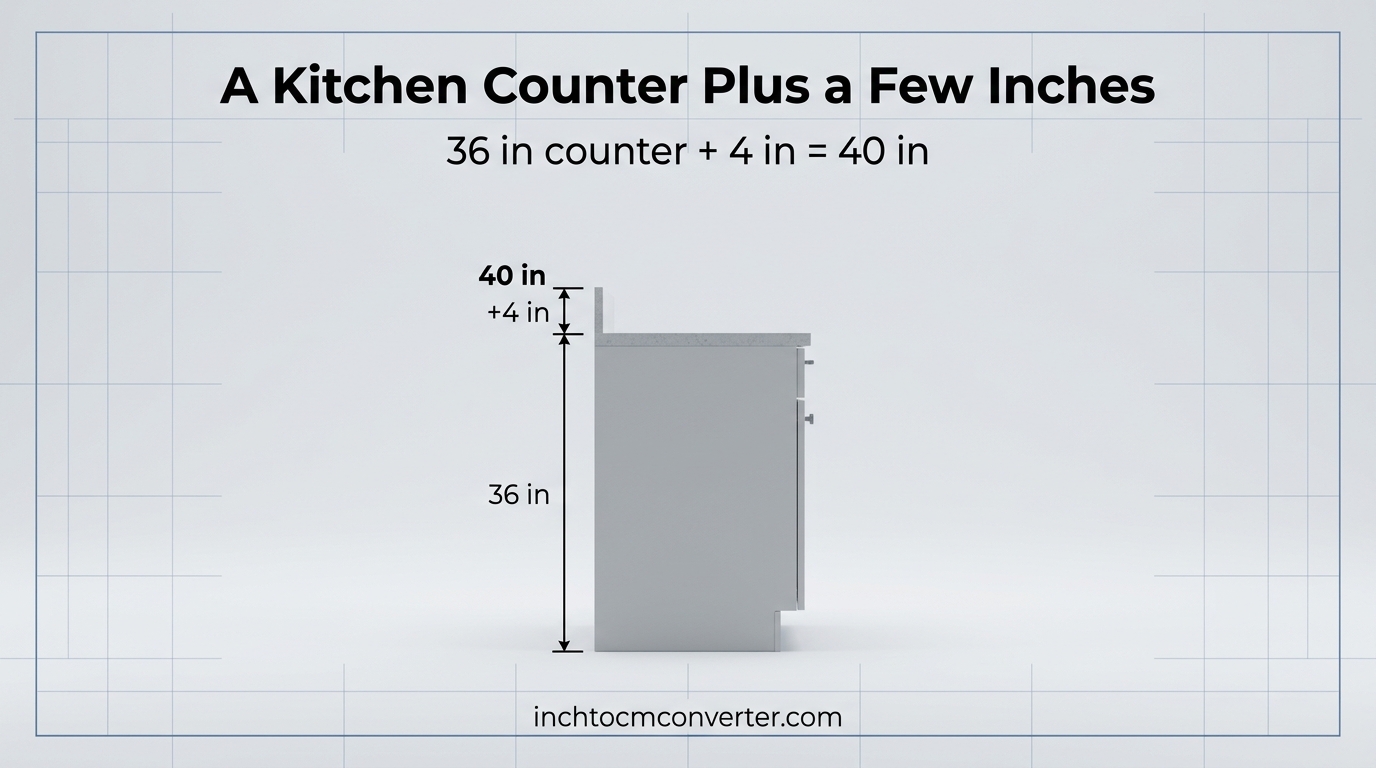 A Kitchen Counter Plus a Few Inches - size reference with measurement
