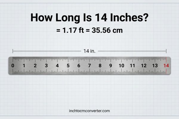 How Long Is 14 Inches? 1.17 ft = 35.56 cm