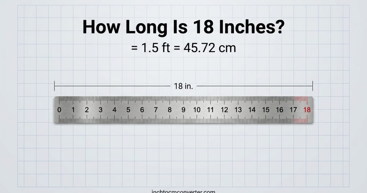 How Long Is 18 Inches? 1.5 ft = 45.72 cm